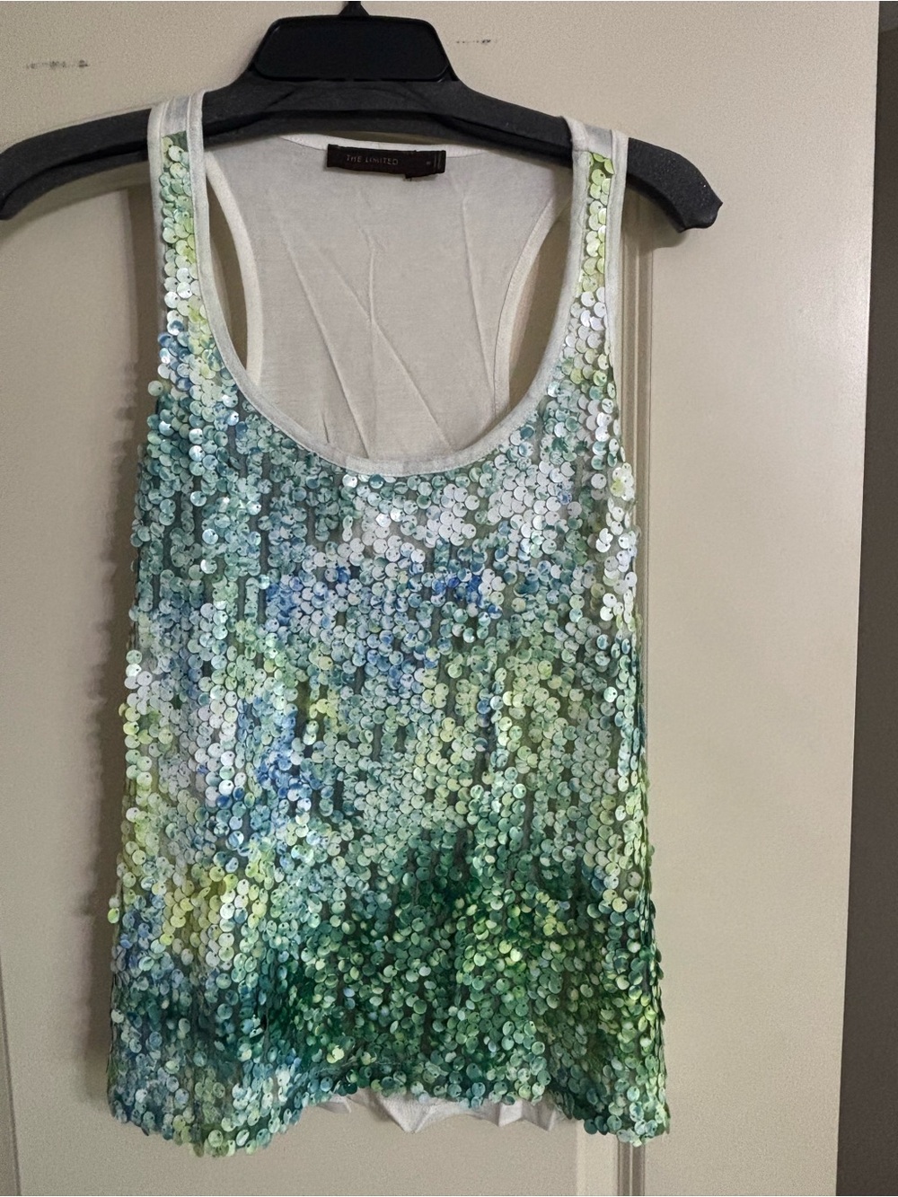 The Limited Sequin Ombre Tank in Blue and Green